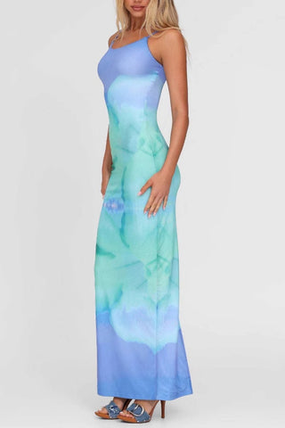 Abstract Print Spaghetti Strap Dress