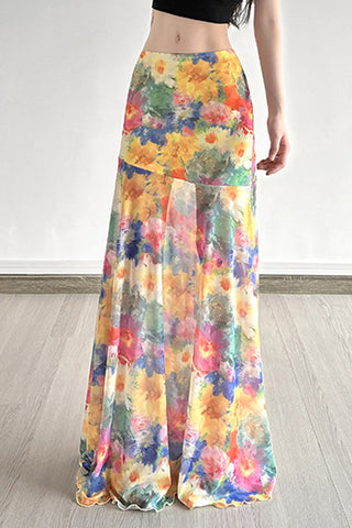 Floral Print Maxi Skirt