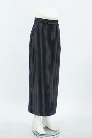 High-Waisted Pinstripe Maxi Skirt