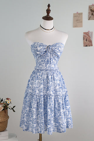 Floral Halter Sundress with Keyhole Accent