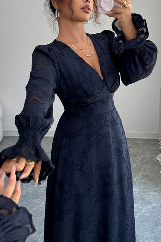 Elegant Midi Dress with Intricate Design