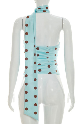 Polka Dot Halter Tank Top