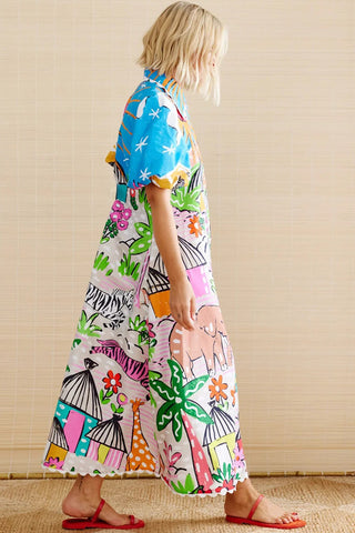 Graphic Print Casual Shirt Dress