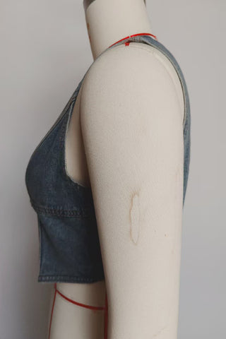 Stylish V-Neck Denim Tank Top