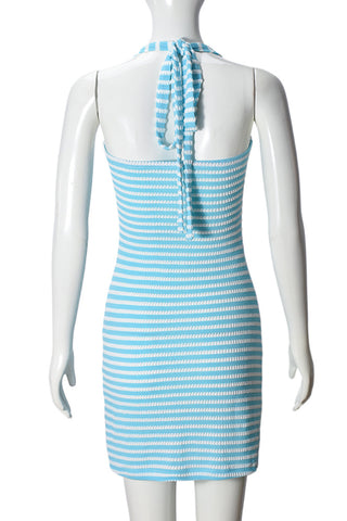 Striped Halter Casual Dress