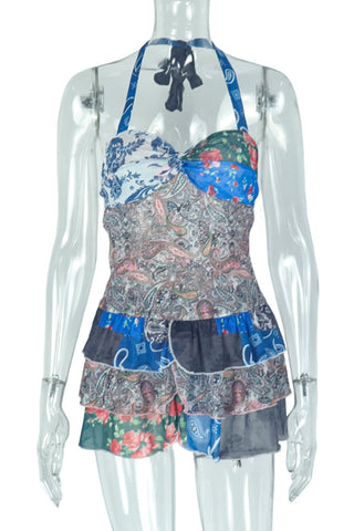 Halter Neck Tiered Casual Dress