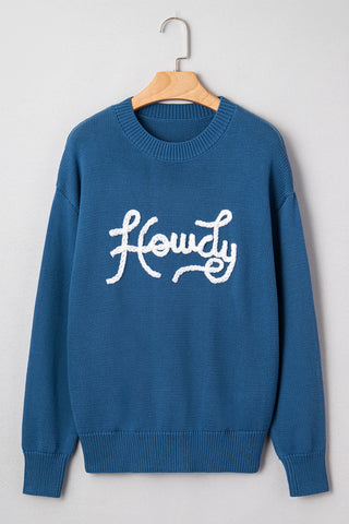 Letter Detail Crewneck Sweater