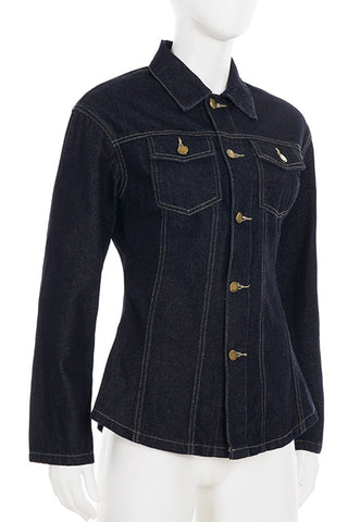 Structured Button-Down Denim Jacket