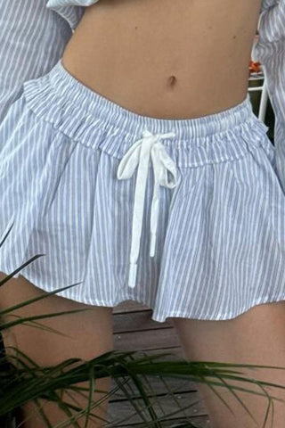 Striped Crop Top and Skirt Set