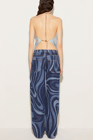 Vibrant Halter Neck Scarf Top