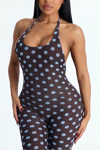Polka Dot Halter Jumpsuit