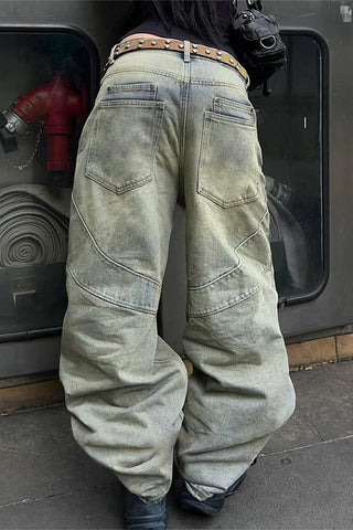 Wide-Leg Denim Pants