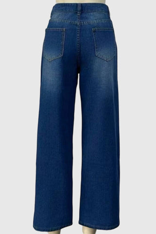 High-Waist Straight Denim Jeans