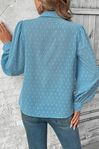 Button-Up Textured Blouse