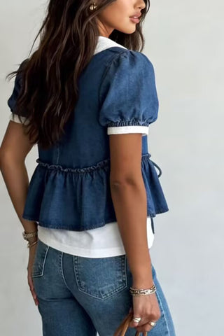 Tie-Front Peplum T-Shirt