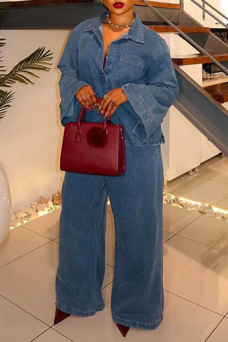 Classic Denim Pants Set