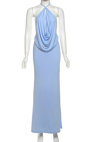 Halter Drape Casual Maxi Dress
