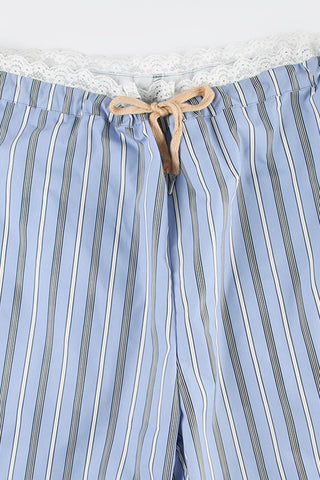 Striped Drawstring Casual Pants