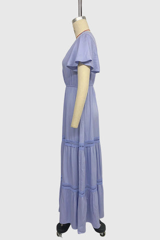 Flowy V-Neck Casual Maxi Dress