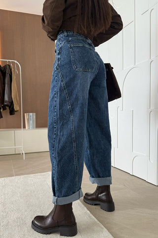 High-Waisted Straight-Leg Jeans