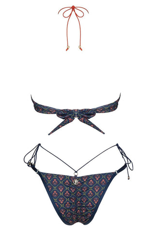 Patterned Halter Bikini Set