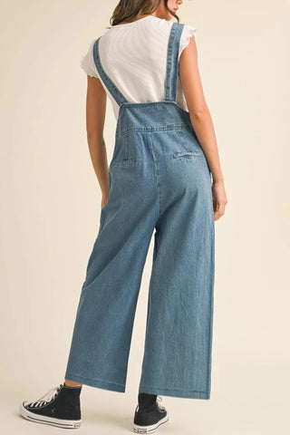 Casual Wide-Leg Denim Jumpsuit