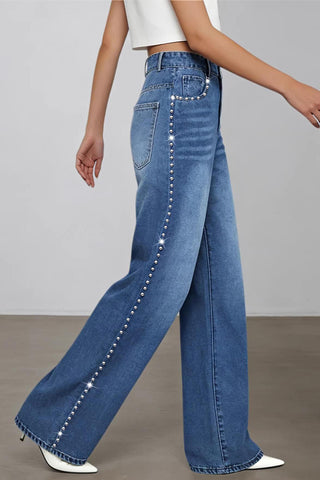 Embellished Straight-Leg Jeans