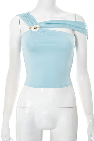 One-Shoulder Twist Tank Top