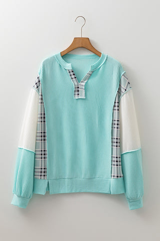 Plaid Accent Sweatshirt