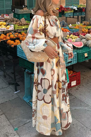 Floral Off-Shoulder Skirt Set
