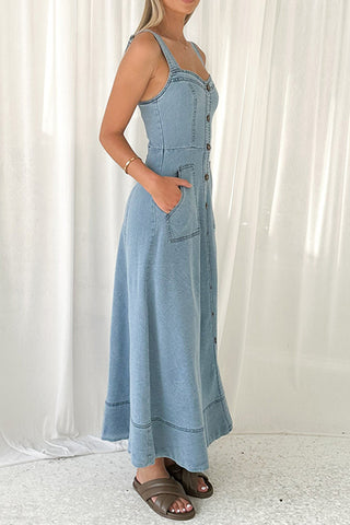 Button-Down Casual Maxi Dress