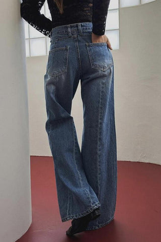 High-Waisted Straight Jeans