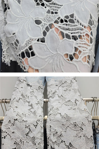 Lace Overlay Straight Jeans