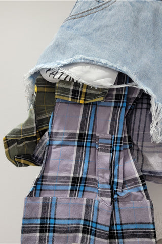 Patchwork Denim Mini Skirt