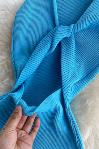 Knot Front Ribbed Dress