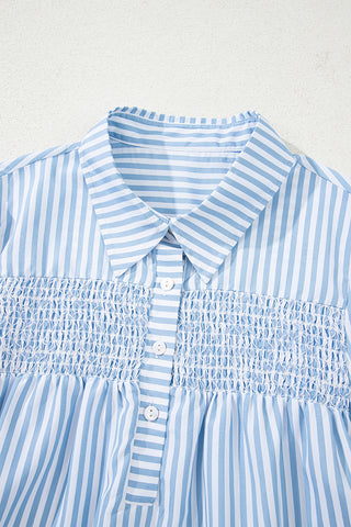 Striped Button-Down Blouse