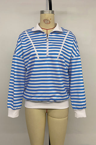 Striped Zip-Up Sweatshirt