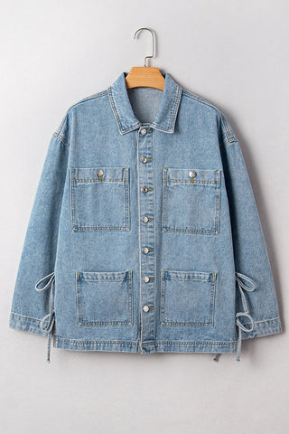 Oversized Button-Front Denim Jacket