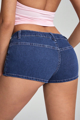Heart Patch Denim Shorts