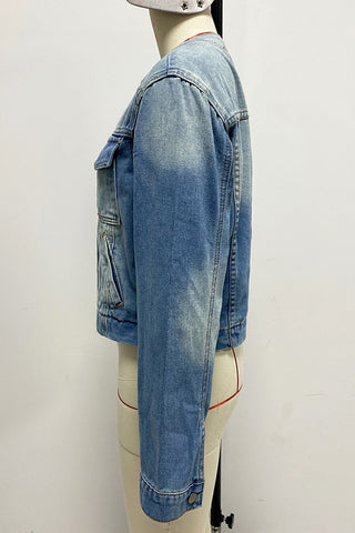 Classic Button-Front Denim Jacket