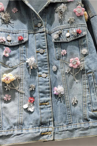 Floral Embellished Denim Jacket