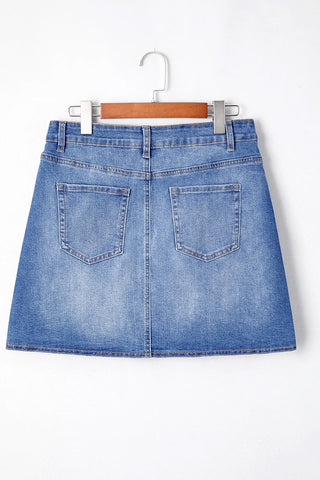 Wrapped Crossed Waist Mini Skirt