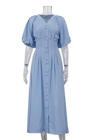 Button-Down Casual Maxi Dress