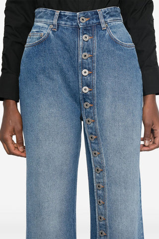 Button-Front Denim Jeans