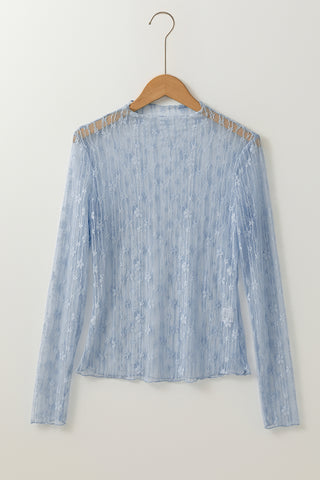 Sheer Lace Long Sleeve Top