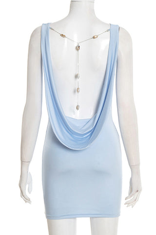 Sleeveless Draped Casual Dress