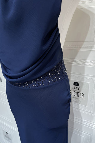 Elegant Draped Evening Gown
