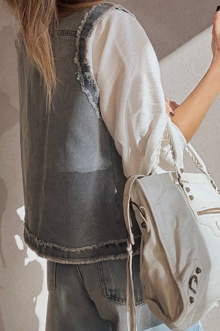Frayed Edge Denim Vest