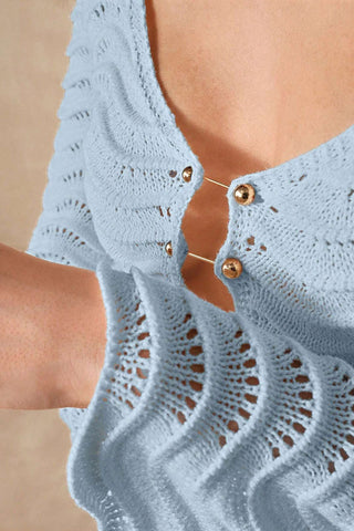 Open Back Crochet Knit Maxi Dress