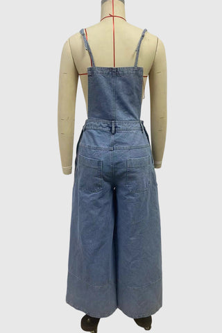 Casual Wide-Leg Denim Jumpsuit